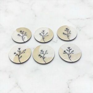 6 Handmade Drink Coasters Flowers